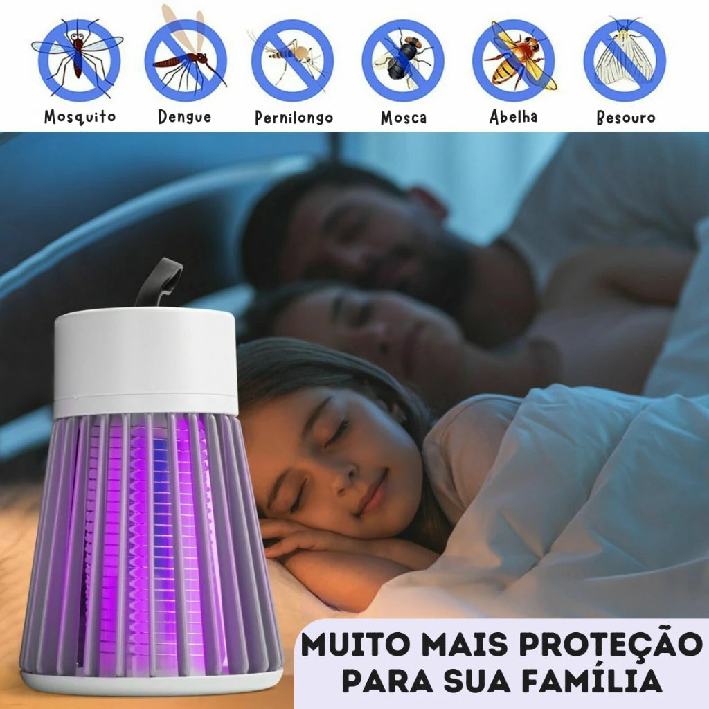 Lâmpada Led Anti-Mosquitos - Luz UV Recarregável USB