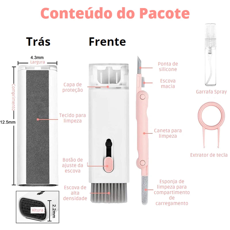 Kit de higienização 7 em 1 para Eletrônicos - Acabe com a agonia da sujeira